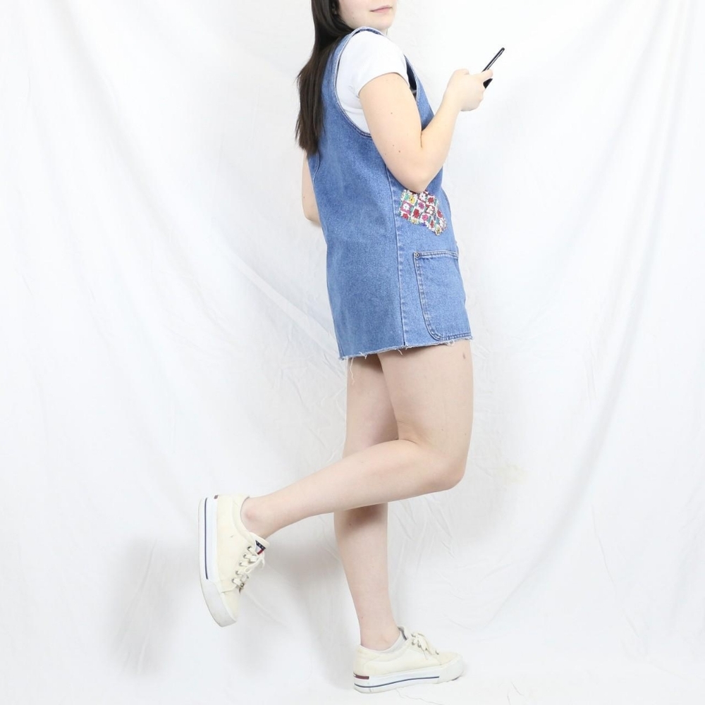 Vintage Denim Patch Dress - Picture 2 of 4